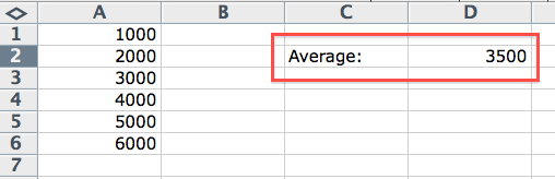 Average function in Excel