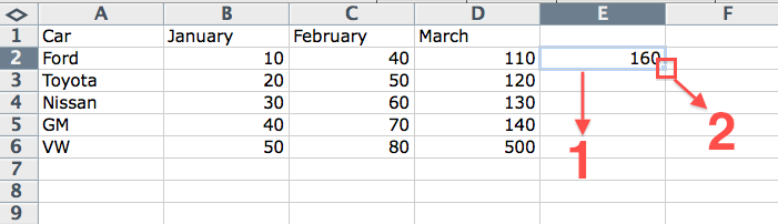 Copying a formula within the table